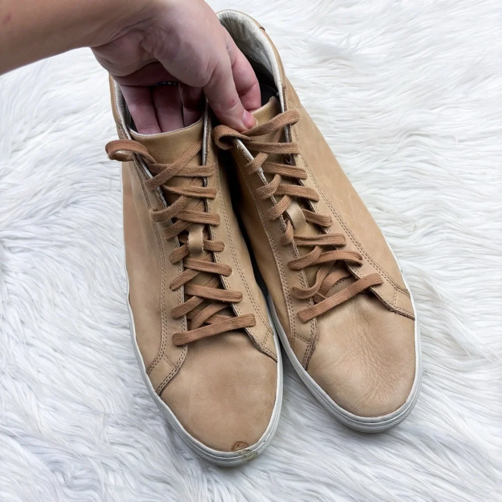 True Religion Hex V1 High Top Leather Sneakers Shoes Tan Brown Mens Size 13